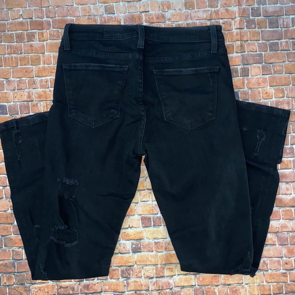 Black Stretch Distressed Skinny Jeans - Picture 6 of 8